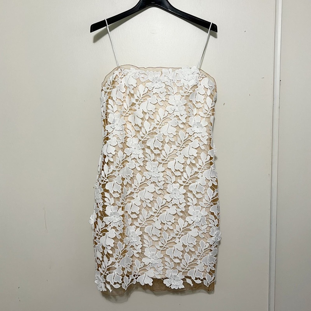 BHLDN Anthropologie Palmetto Lace Mini Dress 10 NWOT - Picture 2 of 11
